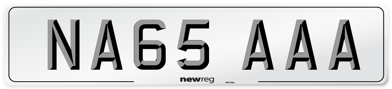 NA65 AAA Number Plate from New Reg